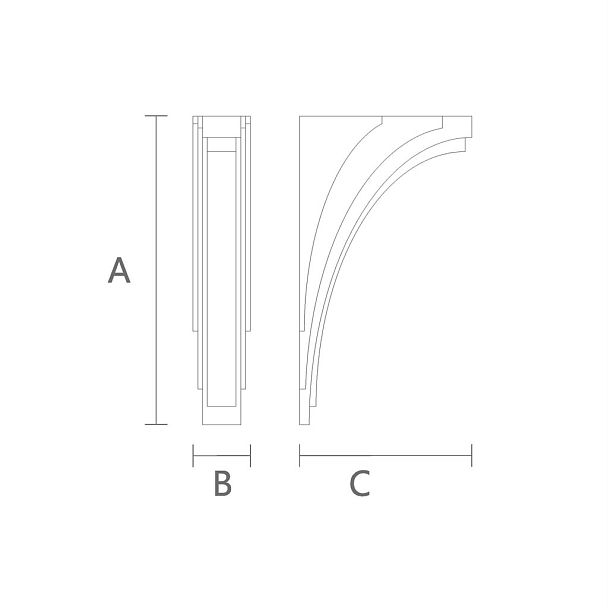 Дизайнерский кронштейн для интерьера KR-066 чертеж