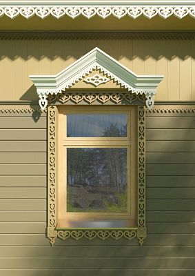 Резной наличник NL-3 украшение окон и фасада деревянного дома