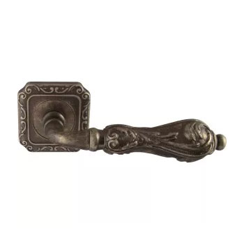 Дверная ручка на розетке 229 Q Libra Античное серебро