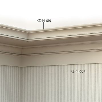 Карниз из МДФ на стене в интерьере KZ-M-010