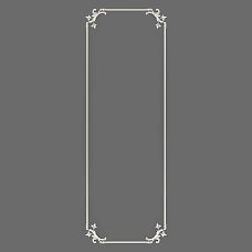 Комплект лепного декора CPU-8-3 «Летний сад» — широкая вертикальная панель с ботаническими угловыми завитками и тонкой рамкой на сером фоне