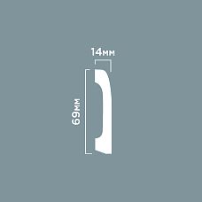 Плинтус напольный B70V2 из полистирола HI WOOD высотой 69 мм и толщиной 14 мм  схема