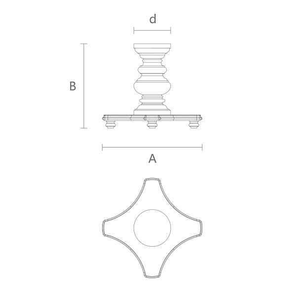 Чертеж резного подстолья STL-012