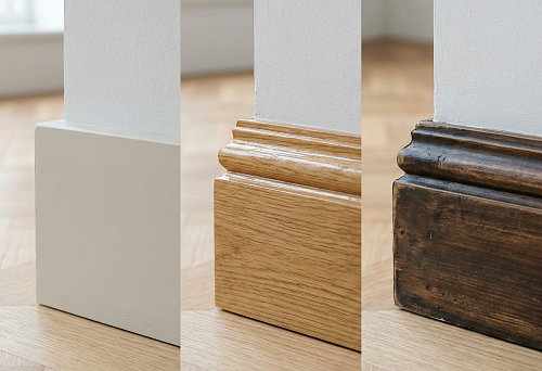 Деревянный плинтус с покрытием: окрашенный, лакированный, с патиной