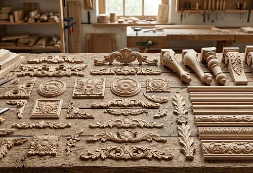 Декоративные элементы из дерева для молдингов и мебели