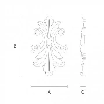 Накладка n-190 из натурального дерева с резьбой фото