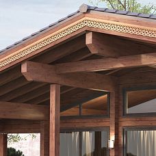 Резной наличник NL-5 из дерева для окон, дверей и крыши