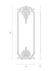 Комплект декора C-006-1-1 из дерева с резным цветочным узором схема