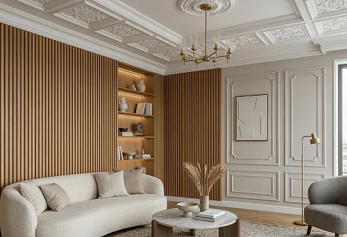 Реечные панели купить в Казани и полиуретановая лепнина: как собрать интерьер на стыке ритма, фактуры и архитектурного рельефа