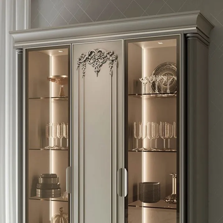 Резной наконечник N-438.1L с молдингом MLD-001 в декоре мебельного фасада