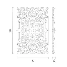Резная накладка N-334 - декоративный элемент из дерева с красивой резьбой чертеж