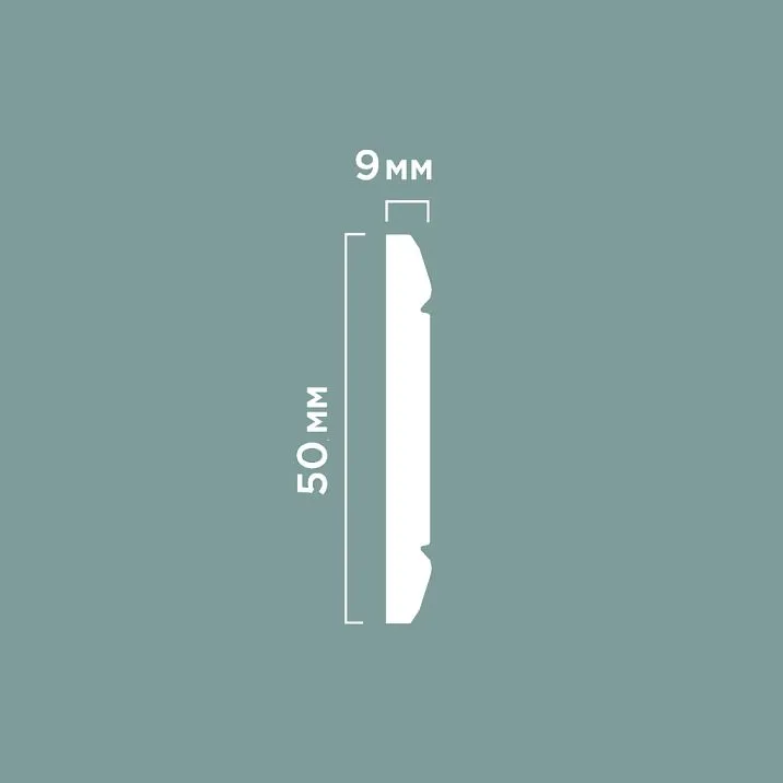 Молдинг WIP50 ПОЛИСТИРОЛ HI WOOD 50мм х 9мм х 2,0м. чертеж
