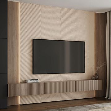 Реечная панель PAN-007 с крупным вертикальным рельефом из дерева