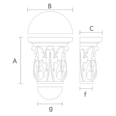 Архитектурная Резная Капитель KL-027 чертеж