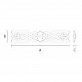 Декоративный деревянный элемент - резная накладка N-333 с орнаментом из растений чертеж