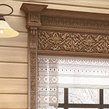 Резной погонаж K-064 из массива бука и дуба для отделки интерьера и окон фото