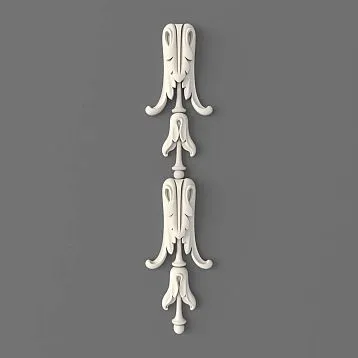 Лепной декор NPU-505 из полиуретана — вертикальная декоративная накладка в классическом стиле