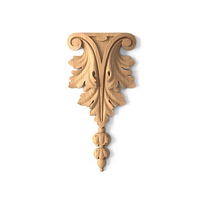 Декоративный элемент из дерева с резьбой по дереву в стиле барокко для декора