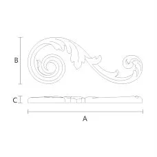 Резная накладка N-295R чертеж
