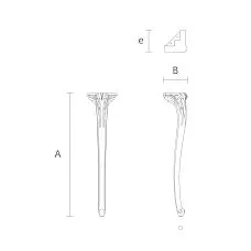 Чертеж резной ножки из дерева для консоли