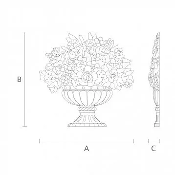 Резной цветочный мотив на деревянной накладке N-027
