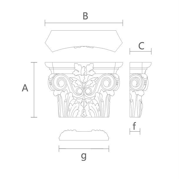 Капитель для Межкомнатных Дверей KL-014 чертеж