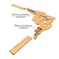 Резная накладка MLD-3U-1, фото как крепить к молдингу 