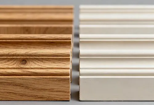 Деревянные и окрашенные полиуретановые профили.