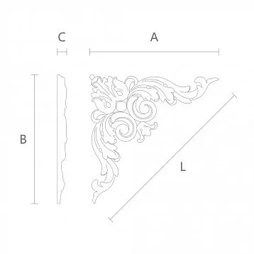 Изящная резная накладка из дерева N-386 с романтичным мотивом