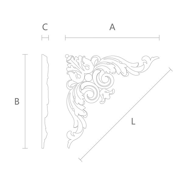 Резная накладка из дерева N-386 для создания гармонии и стиля в доме чертеж