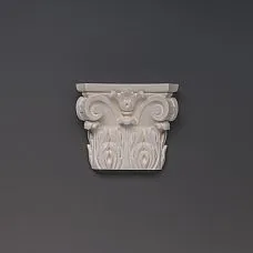 Резная капитель из полиуретана KLPU-004 крупное фото декора — купить накладку для фасада