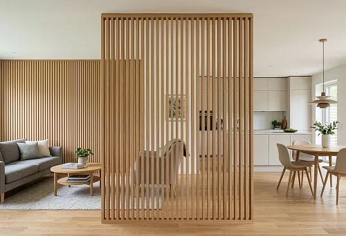 Реечная перегородка и реечные панели: как зонировать пространство легко, точно и без визуального утяжеления