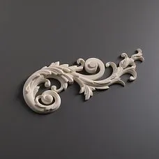 Резная накладка NPU-206R правая из полиуретана Ставрос для мебели, дверей. Влагостойкий декор под покраску, парная к NPU-206L