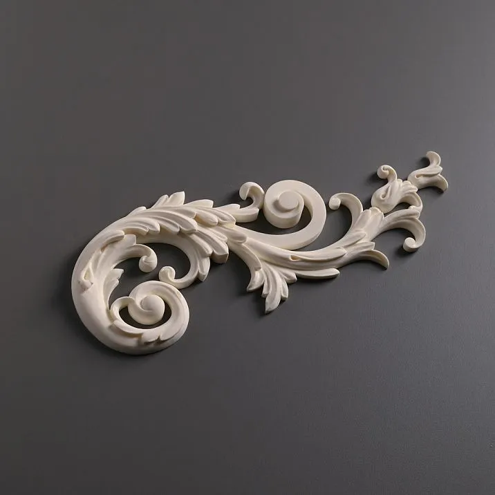 Резная накладка NPU-206R правая из полиуретана Ставрос для мебели, дверей. Влагостойкий декор под покраску, парная к NPU-206L