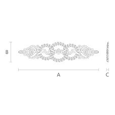 Деревянная накладка N-124 для декора мебели в классическом стиле чертеж