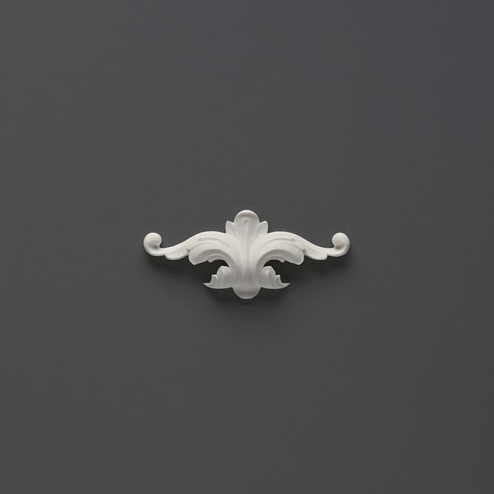 Резная накладка NPU-401 47х107х14 мм полиуретан для мебели в стиле Прованс. Украшение Ставрос под покраску