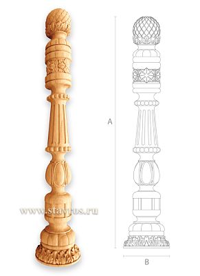 Столб деревянный для лестницы L-013 - 2