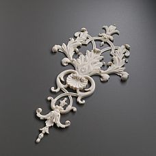 Резная накладка NPU-117 из полиуретана Ставрос для мебели, дверей. Влагостойкий декор под покраску, легкий монтаж