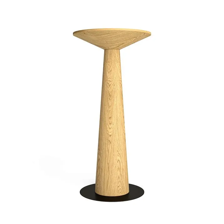 Высокий стол STL-040 с коническим основанием из натурального дерева высотой 727 мм