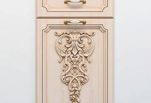 Мебельный фасад с резным декором и классическими формами