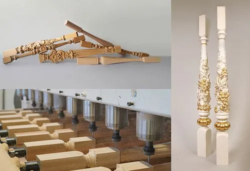 Декоративные мебельные детали из дерева, созданные с применением технологии ЧПУ.