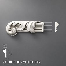 Лепнина из полиуретана NPU-435.1L для молдинга MLDPU-003 135×53×19 мм