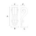 Кронштейн из массива дуба KR-027 для полки чертеж