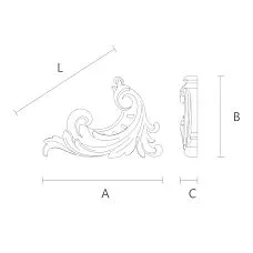 Резная деревянная накладка N-161.1R с рельефным узором чертеж