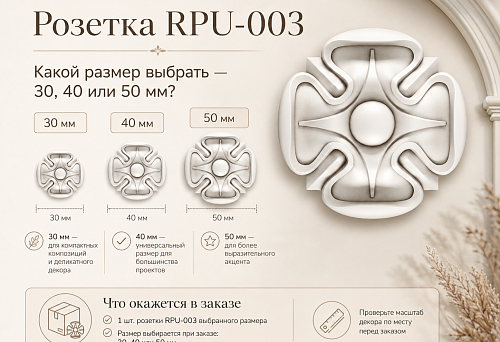 Розетка RPU-003: какой размер выбрать — 30, 40 или 50 мм и что окажется в заказе