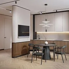 Реечная панель PAN‑001 из МДФ с полукруглыми рейками на гибкой тканевой основе