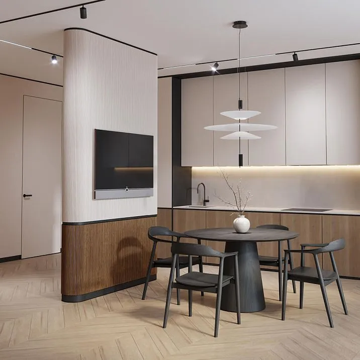 Реечная панель PAN‑001 из МДФ с полукруглыми рейками на гибкой тканевой основе