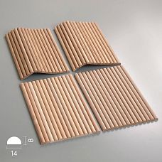 Реечная панель OPAN-001 из дуба, декоративная панель с округлыми рейками