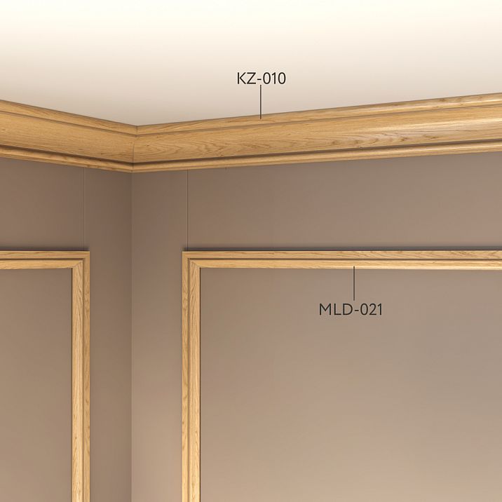 Интерьер с применением деревянного молдинга MLD-021