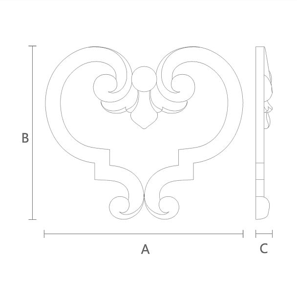 Декоративный элемент из дерева с резьбой чертеж